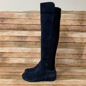 Stuart Weitzman Mainline Blue Suede Boots